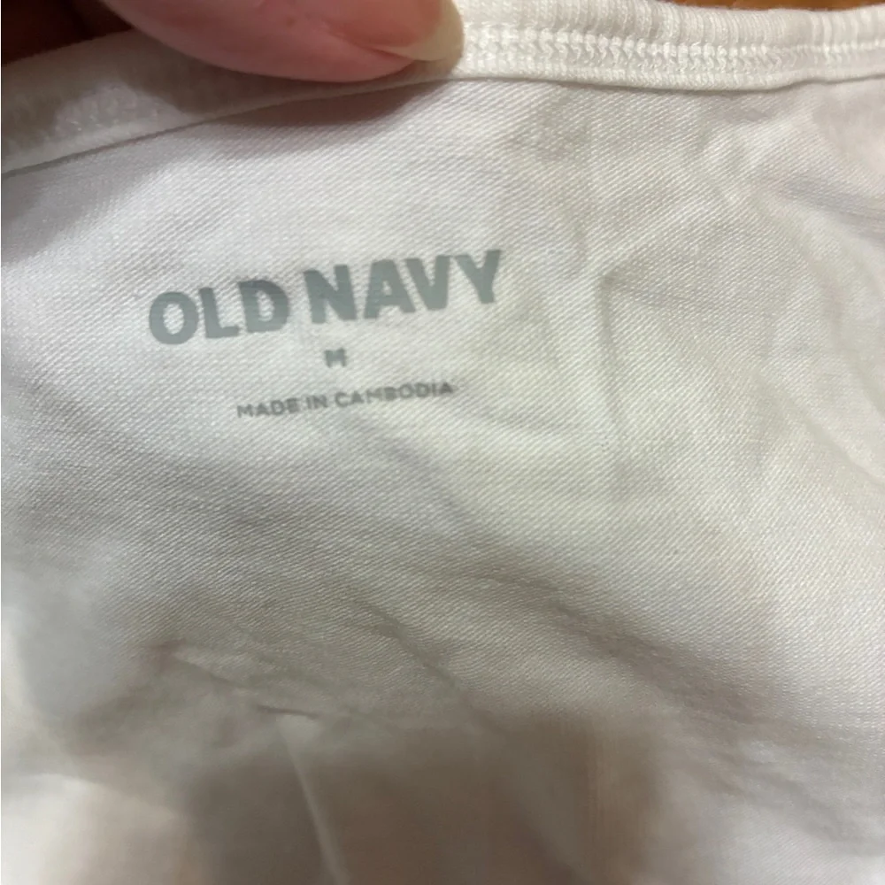 Women’s Old Navy White Puffy Sleeve Top Size Medium
